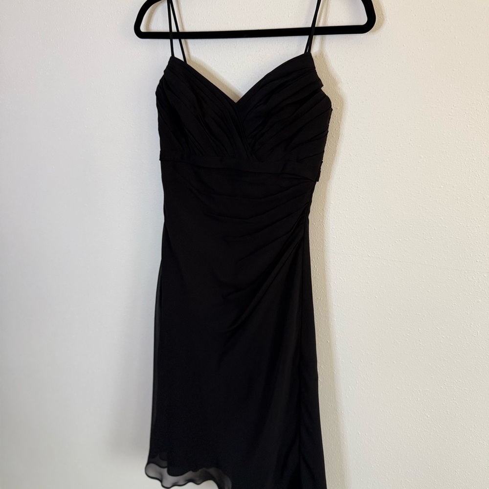 Vintage Y2K ALYCE Designs Black Chiffon Ruched Formal Dress Size 4 - Picture 12 of 14